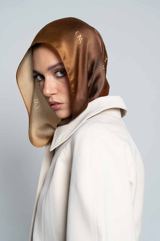 Jour Doré Premium Silk Scarf by WOROOD