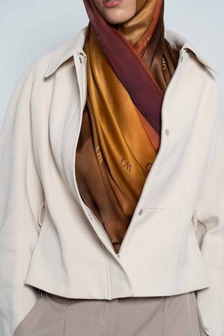 Jour Doré Premium Silk Scarf by WOROOD