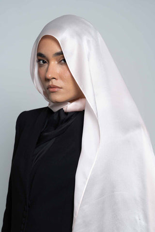 Powder Premium Silk Scarf by WOROOD