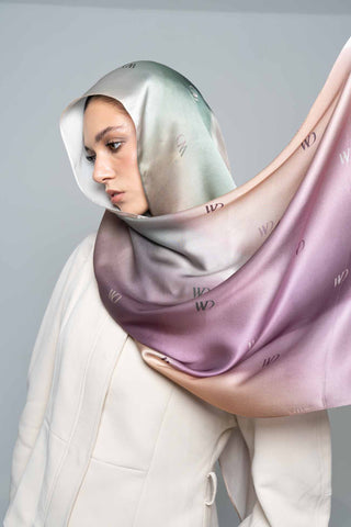 Rosée Pastel Premium Silk Scarf by WOROOD