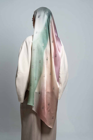 Rosée Pastel Premium Silk Scarf by WOROOD