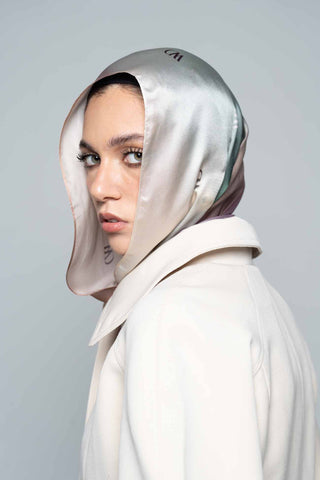 Rosée Pastel Premium Silk Scarf by WOROOD