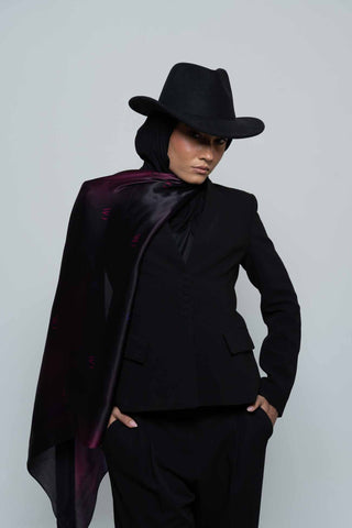 Rouge Nuit Premium Silk Scarf by WOROOD
