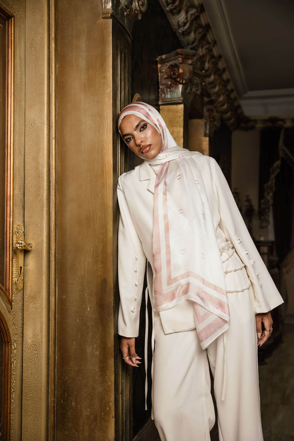 Rosé Insignia Premium Silk ScarfPrinted Silk