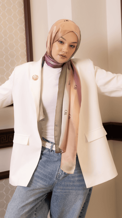 Rosée Pastel Premium Silk ScarfPrinted Silk