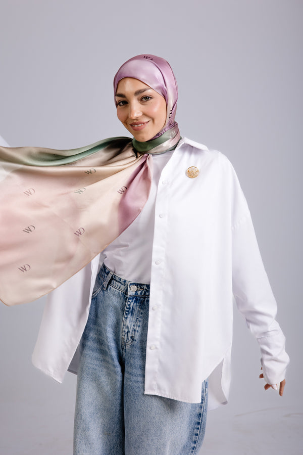 Rosée Pastel Premium Silk ScarfPrinted Silk