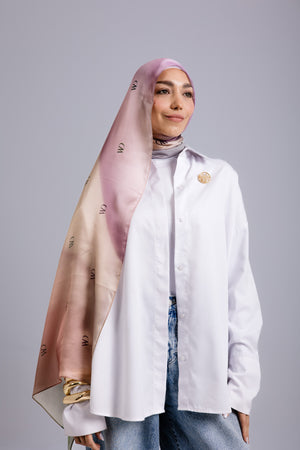 Rosée Pastel Premium Silk ScarfPrinted Silk