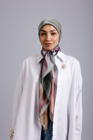 Rosée Pastel Square Silk ScarfPrinted Silk