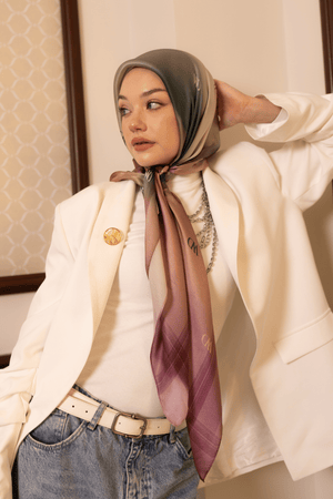 Rosée Pastel Square Silk ScarfPrinted Silk