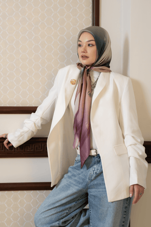 Rosée Pastel Square Silk ScarfPrinted Silk