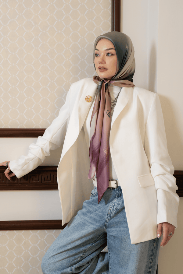 Rosée Pastel Square Silk ScarfPrinted Silk