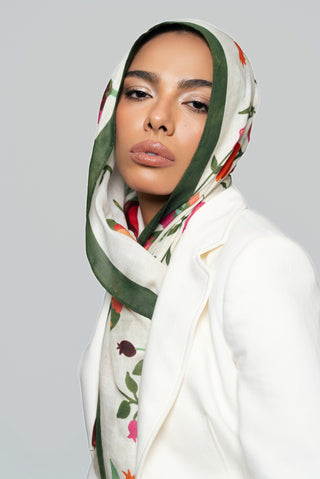 Ruby Vines Printed Premium Modal Scarf by WOROOD