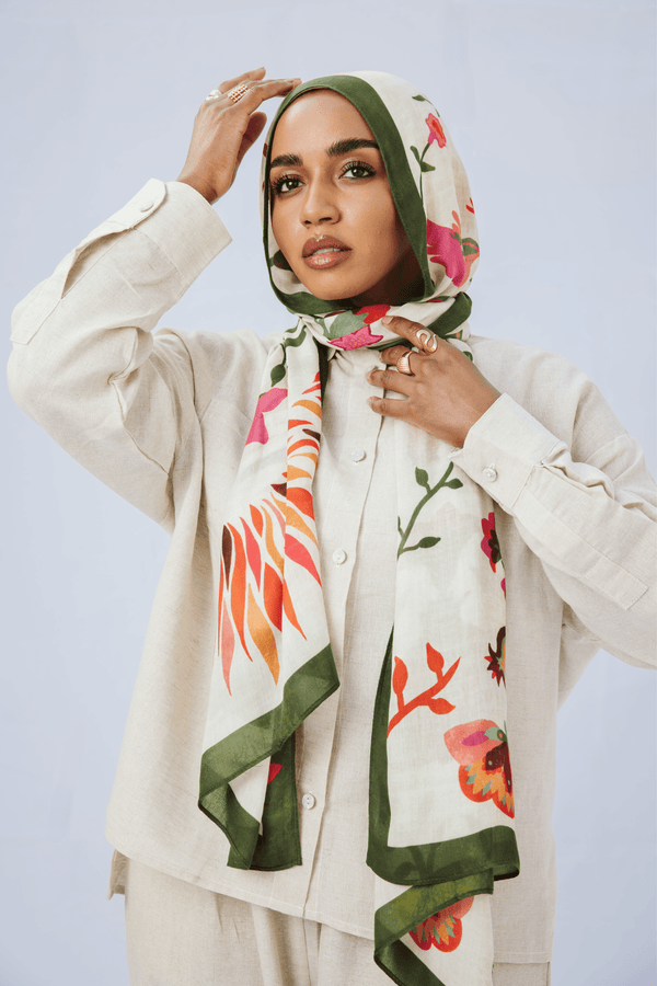 Ruby Vines Printed Premium Modal ScarfPrinted