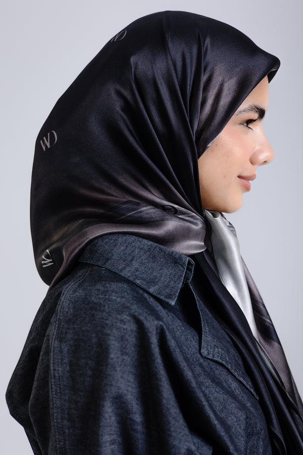 silk scarf Divine Noire Square byworood