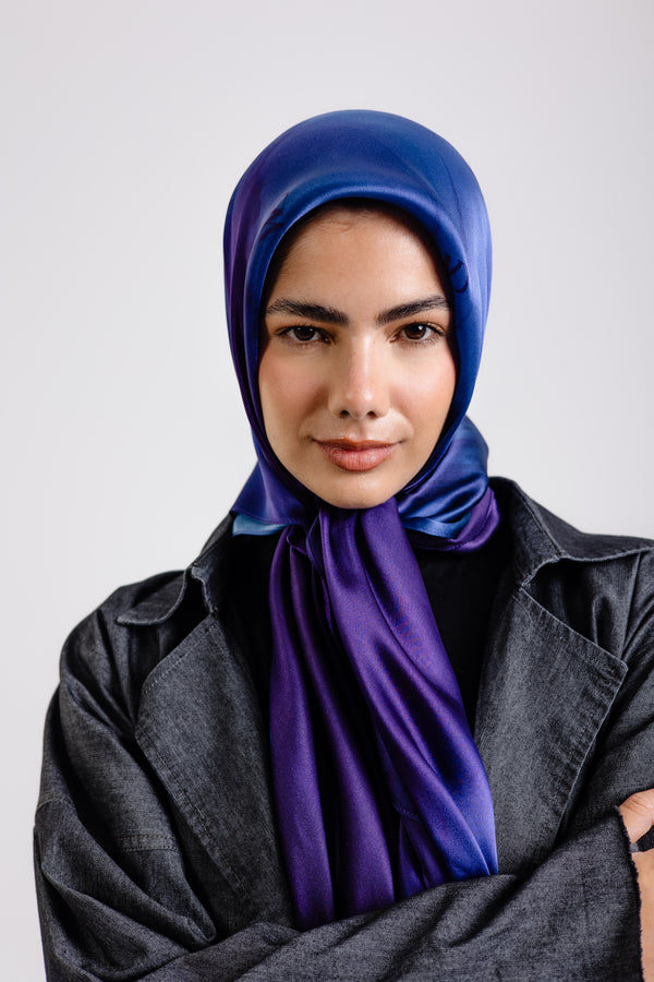  silk scarf Beau bleu Square by worood