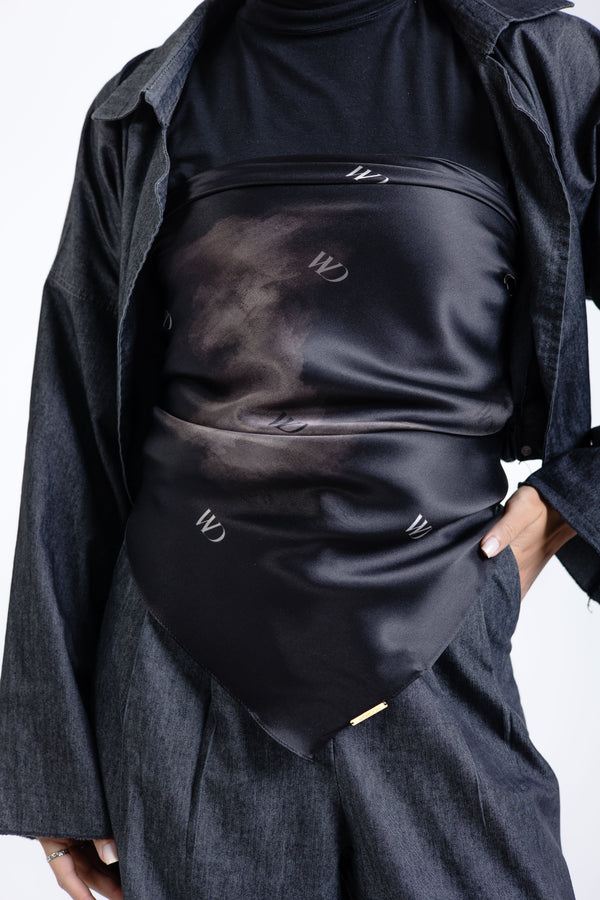 silk scarf Divine Noire Square worood