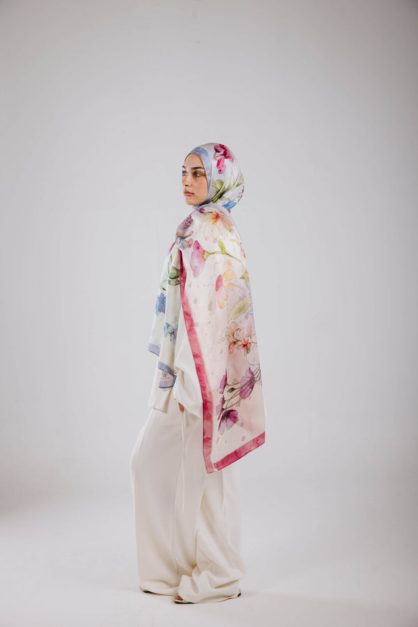 Silken Flora Premium Silk ScarfPrinted Silk