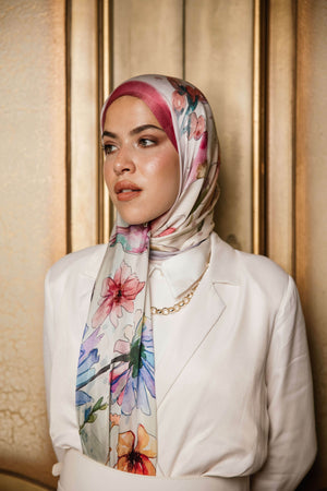 Silken Flora Premium Silk ScarfPrinted Silk
