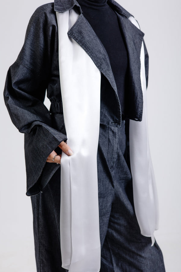 Silver Premium Silk ScarfPlain Silk