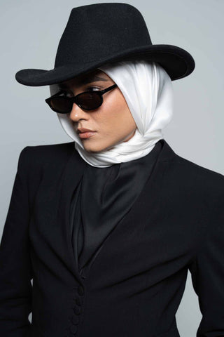 Crème Square Silk Scarf by WOROOD