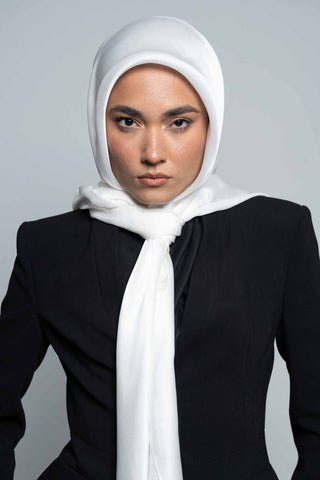 Crème Square Silk Scarf by WOROOD