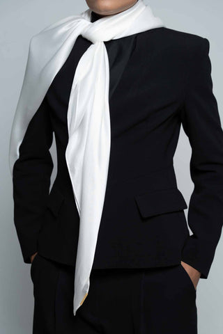 Crème Square Silk Scarf by WOROOD