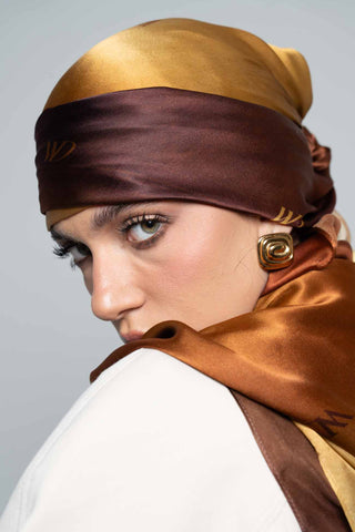 Jour Doré Square Silk Scarf by WOROOD