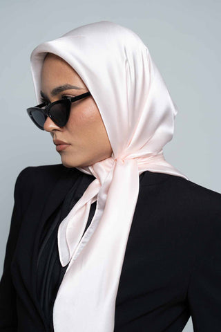 Powder Square Silk Scarf by WOROOD