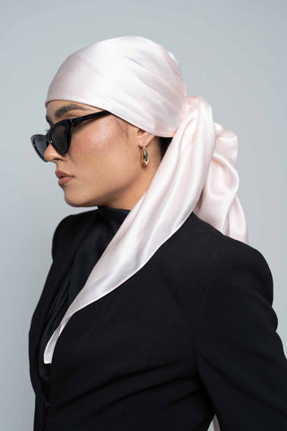 Powder Square Silk Scarf by WOROOD