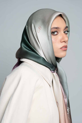 Rosée Pastel Square Silk Scarf by WOROOD