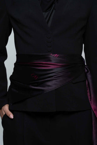Rouge Nuit Square Silk Scarf by WOROOD