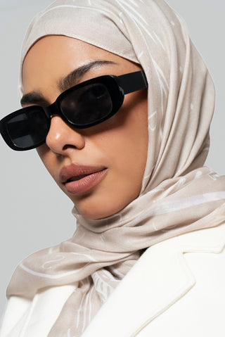 Sunny Days In Beige Printed Premium Modal Scarf by WOROOD